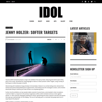 Jenny Holzer: Softer Targets