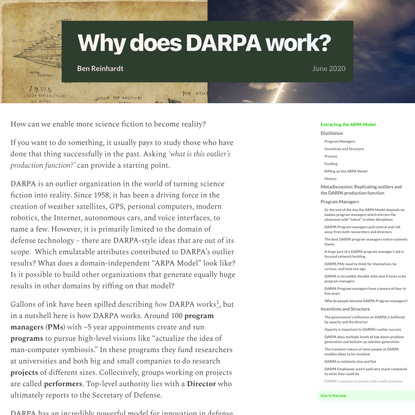 Why does DARPA work?