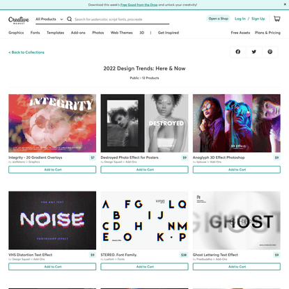 Creative Market (CreativeMarket) | 2022 Design Trends: Here &amp; Now Collection