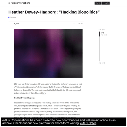 Heather Dewey-Hagborg: “Hacking Biopolitics”