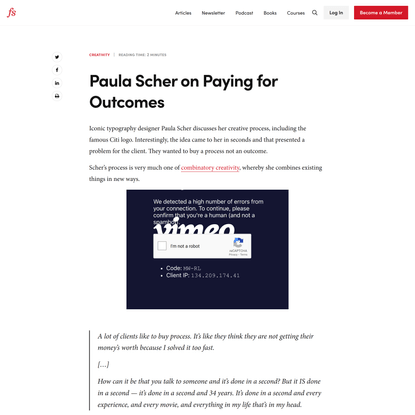 Paula Scher on Paying for Outcomes