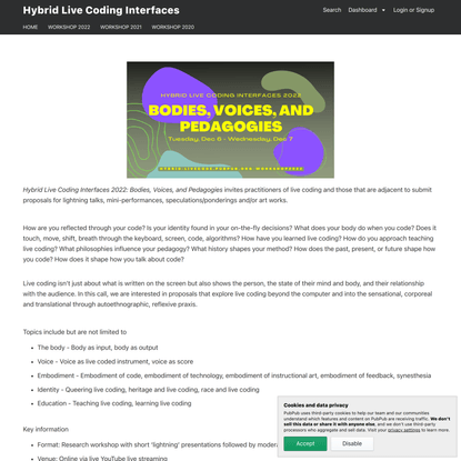 Workshop 2022 · Hybrid Live Coding Interfaces