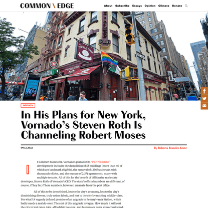 In His Plans for New York, Vornado’s Steven Roth Is Channeling Robert Moses