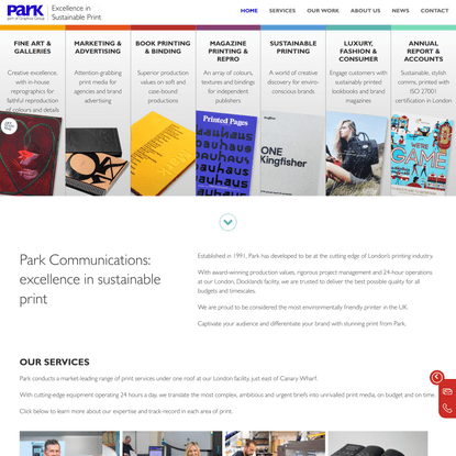 Park | Sustainable Printing London | Brands, Art, Indie Mags, B2B