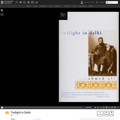 Twilight in Delhi : Ahmed Ali : Free Download, Borrow, and Streaming : Internet Archive