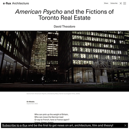 American Psycho and the Fictions of Toronto Real Estate - Architecture - e-flux