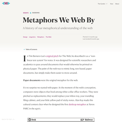 Metaphors We Web By