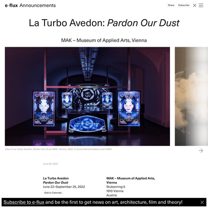La Turbo Avedon: Pardon Our Dust - Announcements - e-flux