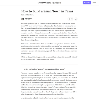How to build a small town in Texas