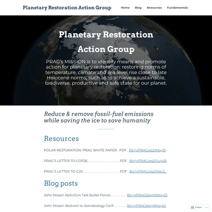 Planetary Restoration Action Group