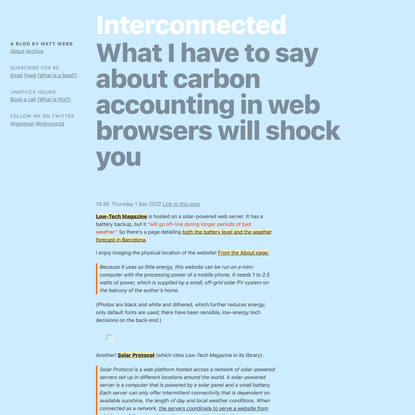 What I have to say about carbon accounting in web browsers will shock you