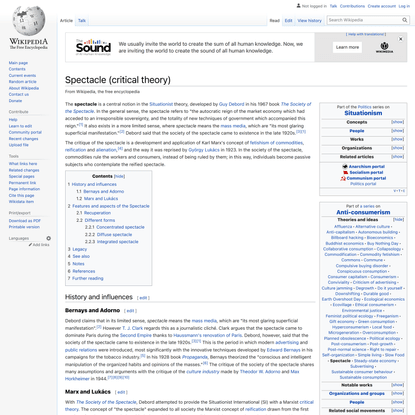 Spectacle (critical theory) - Wikipedia