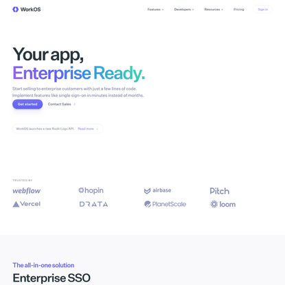 WorkOS — Your app, Enterprise Ready.