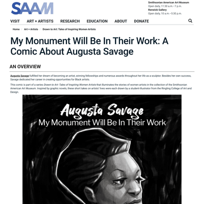 My Monument Will Be In Their Work: A Comic About Augusta Savage