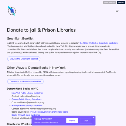 Prison Library Support Network - Donate to Jail &amp; Prison Libraries