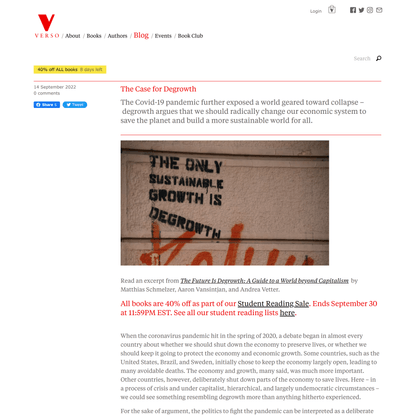 The Case for Degrowth