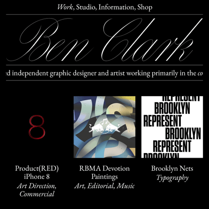 Work - Ben–Clark, Independent Graphic Designer and Artist
