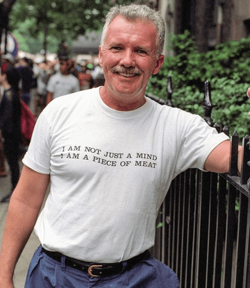 lgbt_history on Instagram: ”“I AM NOT JUST A MIND, I AM A PIECE OF MEAT,” Heritage of Pride, New York City, June 30, 1991. P...