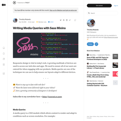 Writing Media Queries with Sass mixins