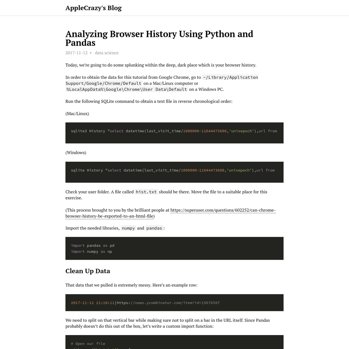 Analyzing Browser History Using Python and Pandas — Are.na