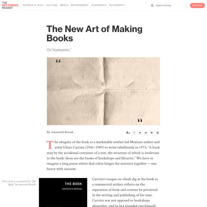 The New Art of Making Books