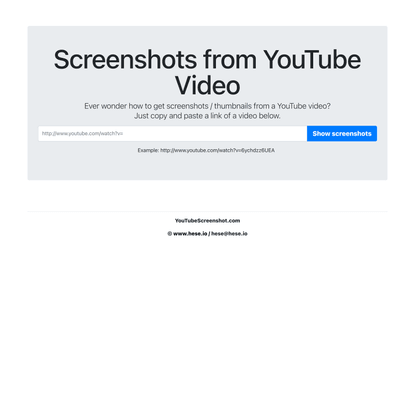 Get Screenshots from YouTube Videos