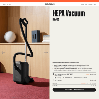 Airsign HEPA Vacuum - Airsign
