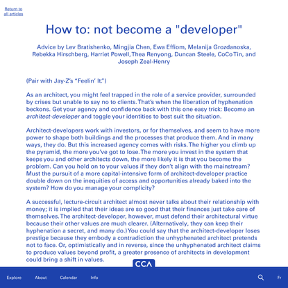 How to: not become a “developer”