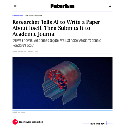 Researcher Tells AI to Write a Paper About Itself, Then Submits It to Academic Journal