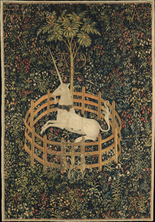 The Unicorn is in Captivity and No Longer Dead, one of the series of seven tapestries The Hunt of the Unicorn