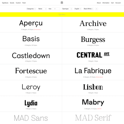 Typefaces - Colophon Foundry