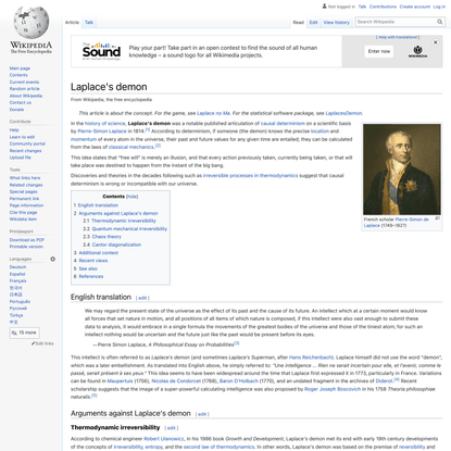 Laplace’s demon - Wikipedia