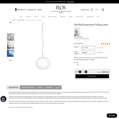 Glo-Ball Suspension Ceiling Lamp