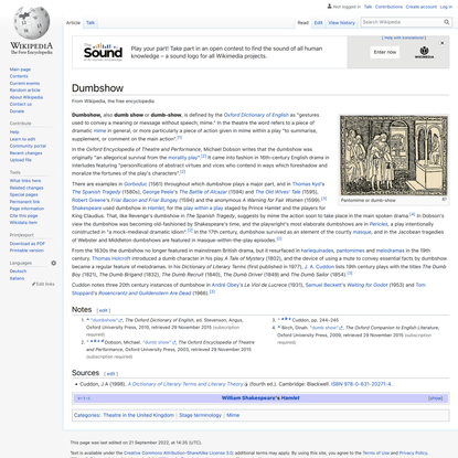Dumbshow - Wikipedia