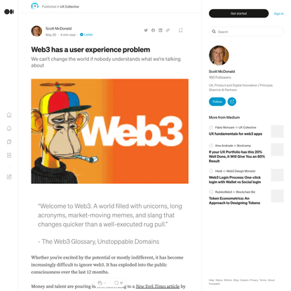 Web3 has a user experience problem | by Scott McDonald | UX Collective