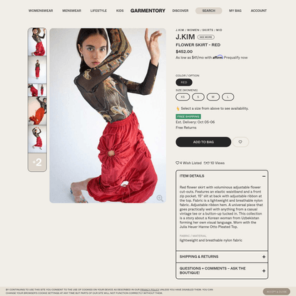 J.Kim Flower Skirt - Red on Garmentory