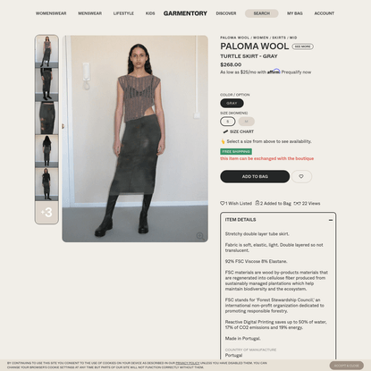 Paloma Wool Turtle Skirt - Gray on Garmentory