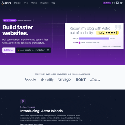 Astro | Build faster websites