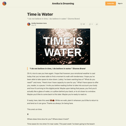 Time is Water