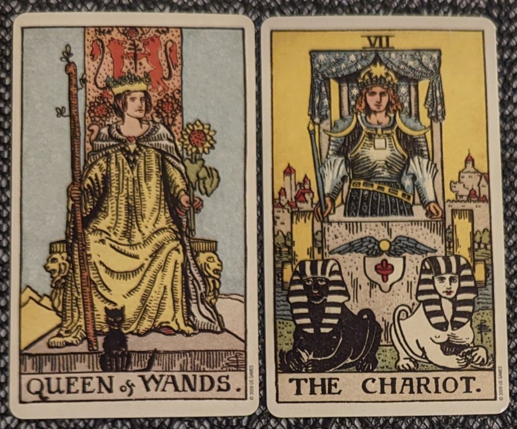 queen of wands + the chariot