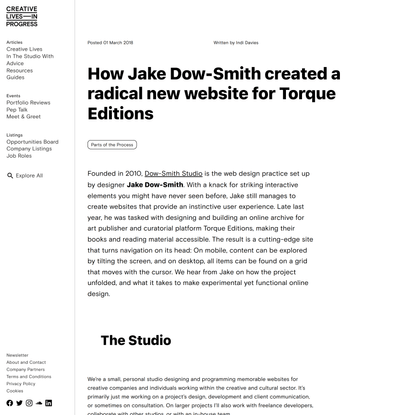 How Jake Dow-Smith created a radical new website for Torque Editions