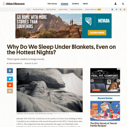 Why Do We Sleep Under Blankets, Even on the Hottest Nights?