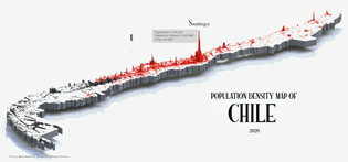 Population Density Map of Chile (2020)