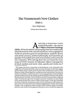 Wolfendale, Peter_Object-Oriented Philosophy: The Noumenon's New Clothes (Part I) (2012)