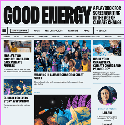Good Energy: a Playbook for Screenwriting in the Age of Climate Change