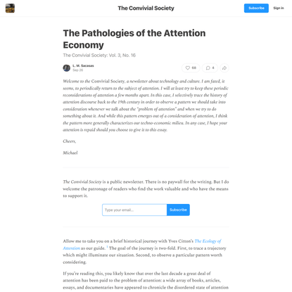 The Pathologies of the Attention Economy