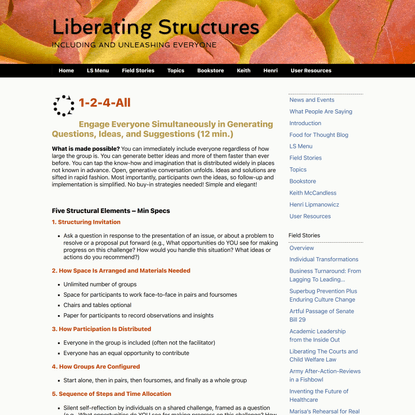 Liberating Structures - 1. 1-2-4-All