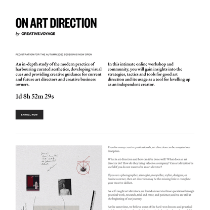 On Art Direction Workshop — CREATIVE.VOYAGE