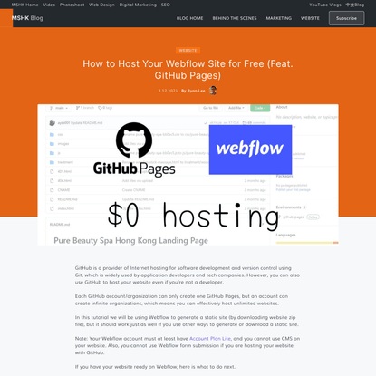 How to Host Your Webflow Site for Free (Feat. GitHub Pages)