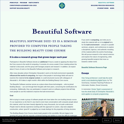 Beautiful Software - Building Beauty